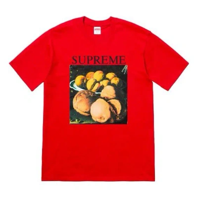 Supreme Fw18 Still Life Tee Red Printing Short Sleeve Unisex