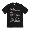 Supreme Fw18 System Tee Black Graffiti Geometry Alphabet Printing Short Sleeve Unisex
