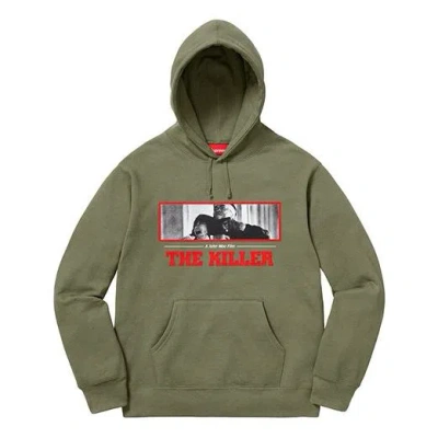 Supreme Fw18 The Killer Hooded Sweatshirt Light Olive In Green