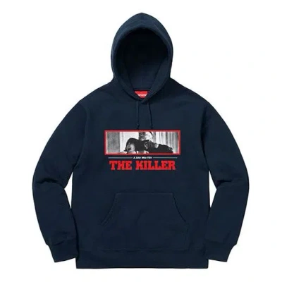 Supreme Fw18 The Killer Hooded Sweatshirt Navy In Blue