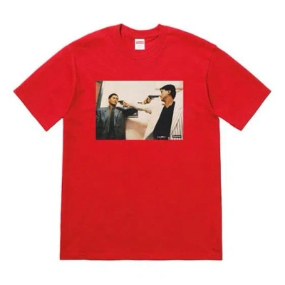 Supreme Fw18 The Killer Trust Tee Red Bloody Twins Chow Yun Fat Printing Short Sleeve Unisex