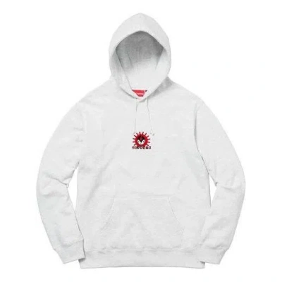 Supreme Fw18 Vampire Hoodie 'grey' In White