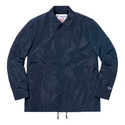 Supreme Fw18 X Champion Label Coaches Jacket Navy