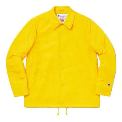 Supreme Fw18 X Champion Label Coaches Jacket Yellow