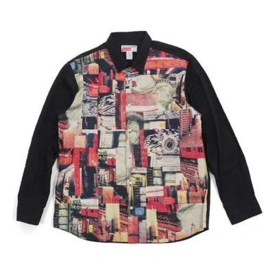 Supreme Fw18 X Comme Des Garcons Shirt Patchwork Button Up Shirt 'multicolor' In Black