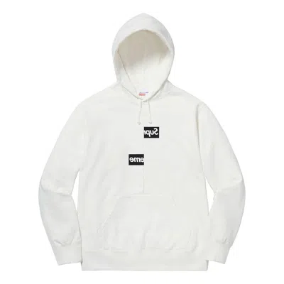 Supreme Fw18 X Comme Des Garcons Shirt Split Box Hooded Sweatshirt In White
