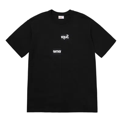 Supreme Fw18 X Comme Des Garcons Shirt Split Box Logo Tee Logo Tee In Black