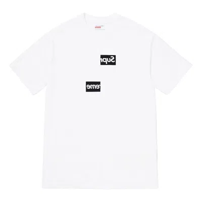 Supreme Fw18 X Comme Des Garcons Shirt Split Box Logo Tee White Logo Tee