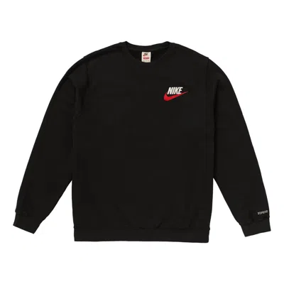 Supreme Fw18 X Nike Crewneck Black Crossover Round Neck Pullover Unisex