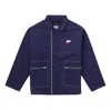 Supreme Fw18 X Nike Double Zip Quilted Work Jacket Navy In Blue