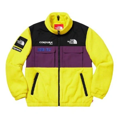Supreme Fw18 X The North Face Expedition Fleece Jacket Sulphur In Multi