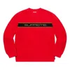 Supreme Fw19 Embroidered Logo Fleece Round Neck Unisex Red