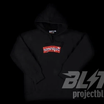 Pre-owned Supreme Fw19  Comme Des Garcons Shirt Box Logo Hooded Sweatshirt Black Cdg Size M