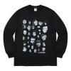 Supreme Fw19 Week 1 Faces L/s Tee Human Face Printing Long Sleeves Unisex Black In Black