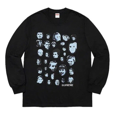 Supreme Fw19 Week 1 Faces L/s Tee Human Face Printing Long Sleeves Unisex Black