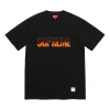 Supreme Fw19 Week 1 Flame Ss Top Logo Tee In Black