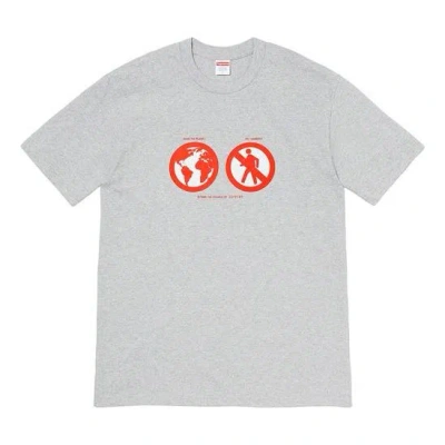 Supreme Fw19 Week 1 Save The Planet Tee Earth Short Sleeve Unisex Gray