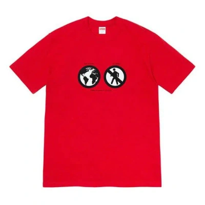 Supreme Fw19 Week 1 Save The Planet Tee Earth Short Sleeve Unisex Red