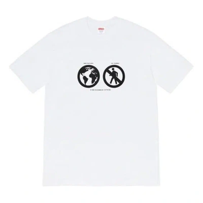 Supreme Fw19 Week 1 Save The Planet Tee Earth Short Sleeve Unisex White