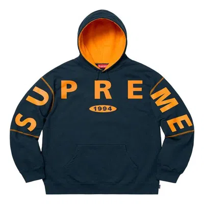 Supreme Fw19 Week 1 Spread Hooded Sweatshirt In Blue