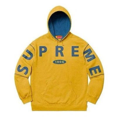 Supreme Fw19 Week 1 Spread Logo Hooded Sweatshirt 'yellow'