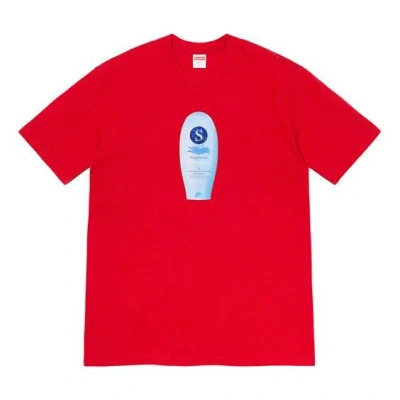 Supreme Fw19 Week 1 Super Cream Tee Short Sleeve Unisex Red