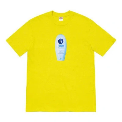 Supreme Fw19 Week 1 Super Cream Tee Short Sleeve Unisex Yellow
