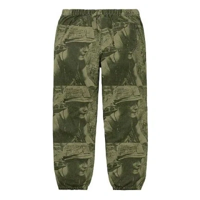 Supreme Fw19 Week 1  Is Love Skate Pant Printing Long Pants Unisex Green