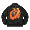 Supreme Fw19 Week 1 X Martin Wong X  Schott 8-ball Leather Varsity Jacket In Black