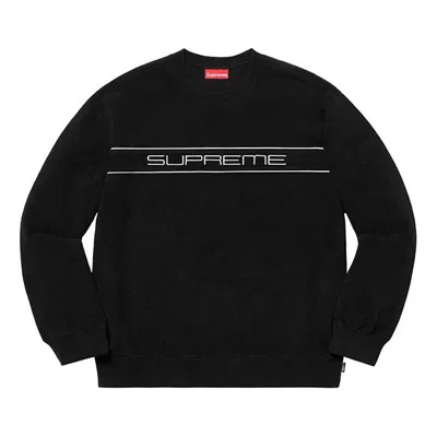 Supreme Fw19 Week 10 Polartec Crewneck Black Logo