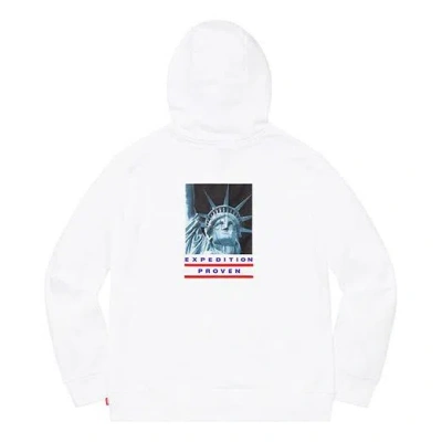 Supreme Fw19 Week 10 X The North Face Statue Of Liberty Hooded Sweatshirt White