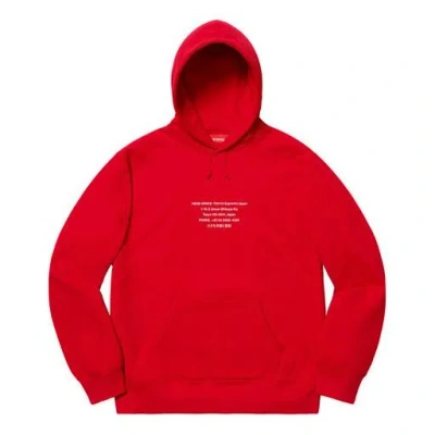 Supreme Fw19 Week 11 Hq Hooded Sweatshirt Red