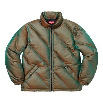 Supreme Fw19 Week 11 Iridescent Puffy Jacket Green