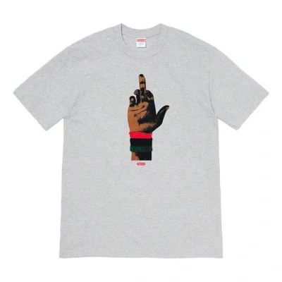 Supreme Fw19 Week 15 X Dead Prez Rbg Tee Crossover Round Neck Printing Short Sleeve Unisex Gray