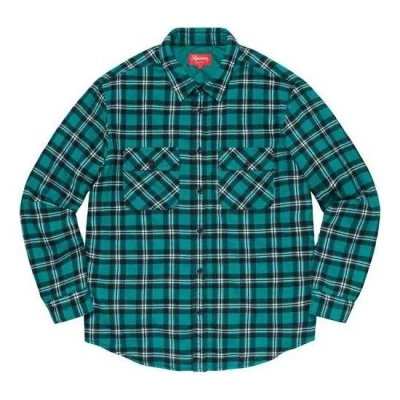 Supreme Fw19 Week 17 Arc Logo Quilted Flannel Shirt Logo 'green'