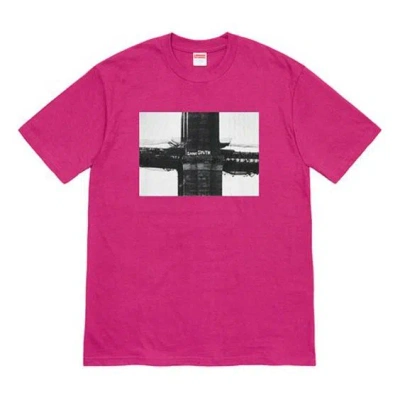 Supreme Fw19 Week 17 Bridge Tee Graffiti Printing Short Sleeve Unisex Red In Pink