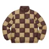 Supreme Fw19 Week 17 Checkerboard Puffy Jacket In Brown