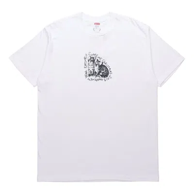 Supreme Fw19 Week 17 Eat Me Tee Kitten Printing Short Sleeve Unisex White