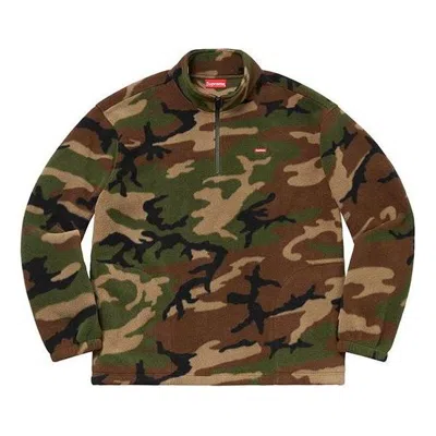 Supreme Fw19 Week 17 Polartec Half Zip Pullover Sweater 'green' In Animal Print