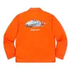 Supreme Fw19 Week 2 Cop Car Embroidered Work Jacket In Orange
