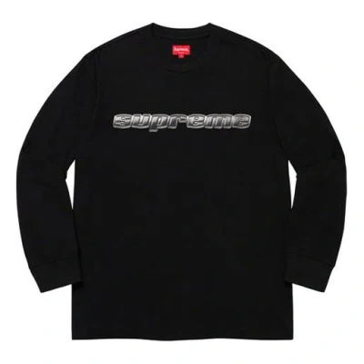 Supreme Fw19 Week 3 Chrome Logo L/s Top Logo In Black