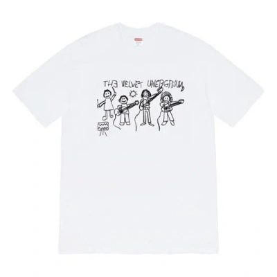 Supreme Fw19 Week 4 X The Velvet Underground Drawing Tee In White