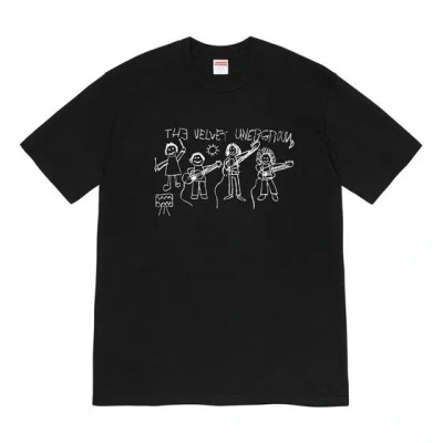 Supreme Fw19 Week 4 X The Velvet Underground Drawing Tee In Black