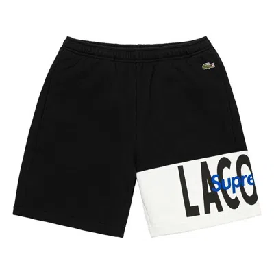 Supreme Fw19 Week 5 X Lacoste Logo Panel Sweatshort Logo In Black