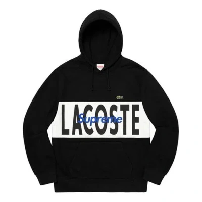 Supreme Fw19 Week 5 X Lacoste Panel Hooded Sweatshirt In Black