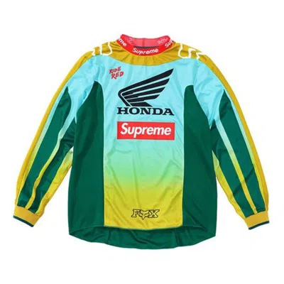 Supreme Fw19 Week 6 X Honda X Fox Racing Moto Jersey Top In Green