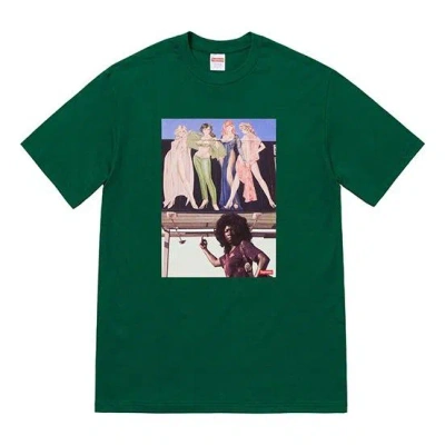 Supreme Fw19 Week 7 American Picture Tee Usa Photo Printing Short Sleeve Unisex Green