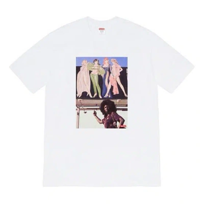 Supreme Fw19 Week 7 American Picture Tee Usa Photo Printing Short Sleeve Unisex White
