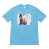 Supreme Fw19 Week 7 Bible Tee Printing Short Sleeve Unisex Blue
