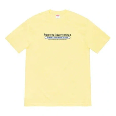 Supreme Fw19 Week 7 Inc. Tee Chest Alphabet Short Sleeve Unisex Yellow